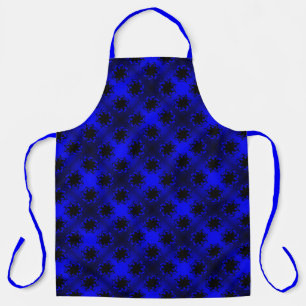 Bluesy Blue Gradient Star Bow Apron