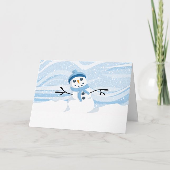 Bluesy Snowman Card (Front)