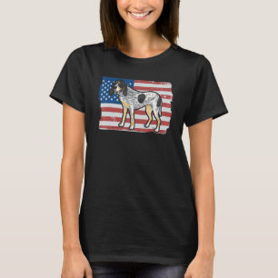 Bluetick Coonhound 4th Of July American Flag T-Shirt