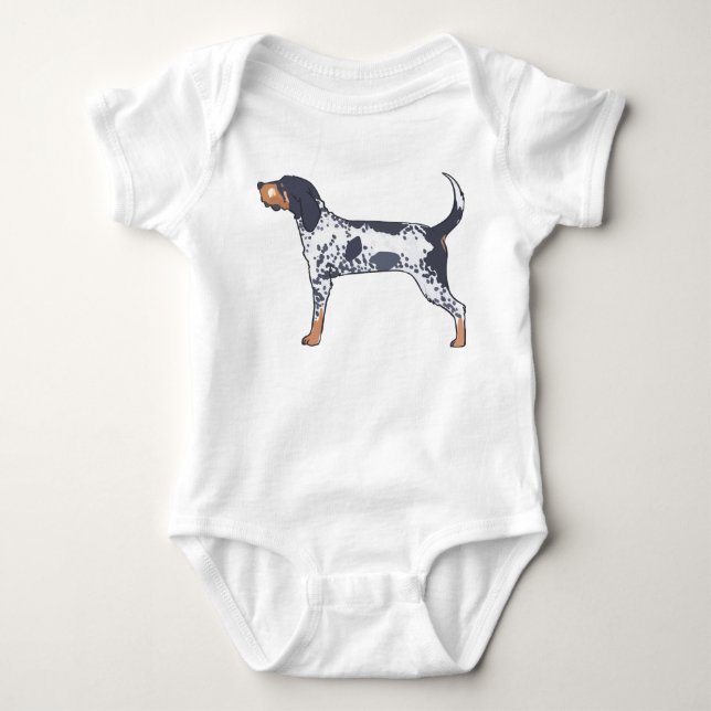 Bluetick Coonhound Baby Bodysuit (Front)