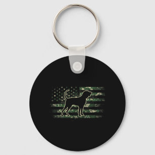 Bluetick Coonhound Camouflage American Flag USA Key Ring