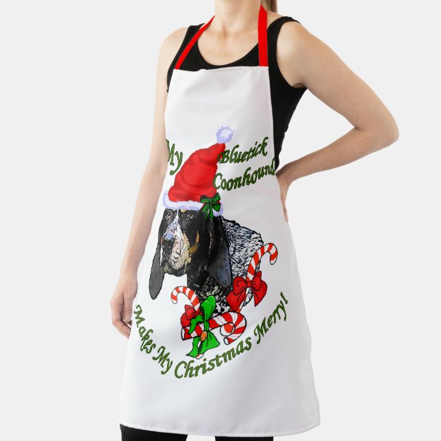 Bluetick Coonhound Christmas Apron (Insitu)