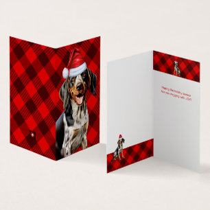 Bluetick Coonhound Christmas Dog Red Buffalo Plaid