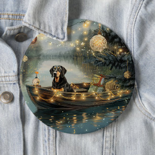 Bluetick Coonhound Christmas Festive Voyage 6 Cm Round Badge