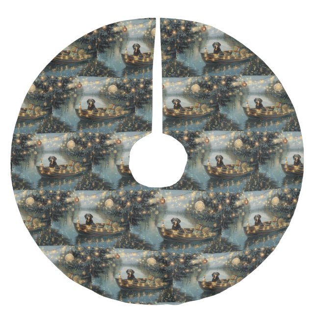 Bluetick Coonhound Christmas Festive Voyage Brushed Polyester Tree Skirt (Front)