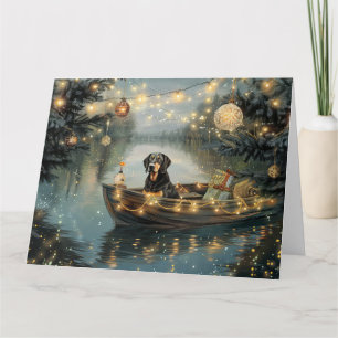 Bluetick Coonhound Christmas Festive Voyage Card