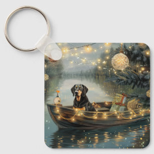 Bluetick Coonhound Christmas Festive Voyage Key Ring