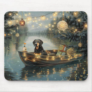 Bluetick Coonhound Christmas Festive Voyage Mouse Mat