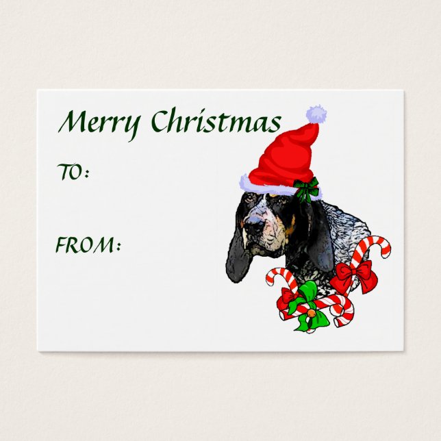 Bluetick Coonhound Christmas Gift Name Tag (Front)