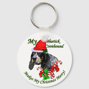 Bluetick Coonhound Christmas Gifts Key Ring