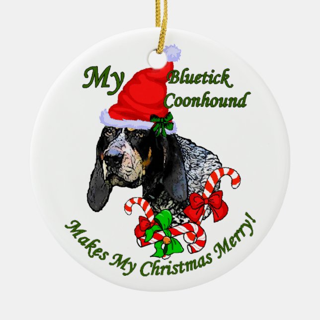 Bluetick Coonhound Christmas Gifts Ornament (Front)