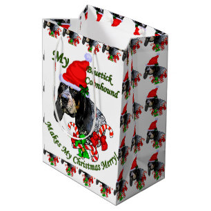 Bluetick Coonhound Christmas Medium Gift Bag