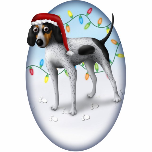 Bluetick Coonhound Christmas Ornament Photo Sculpture Decoration (Front)