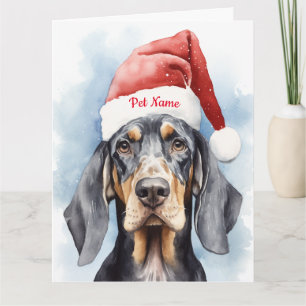 Bluetick Coonhound Christmas Personalised Card