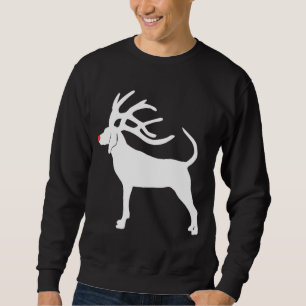 Bluetick Coonhound Christmas Reindeer Antlers Funn Sweatshirt