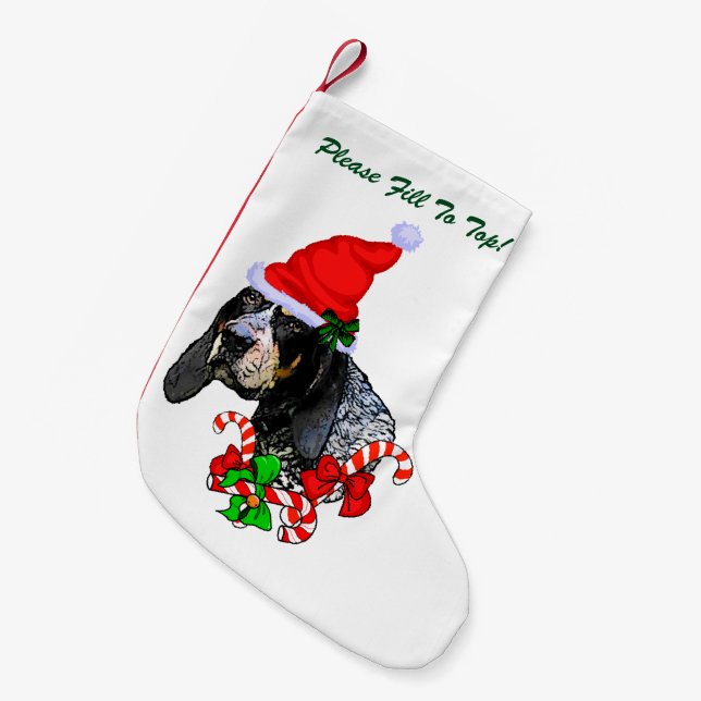Bluetick Coonhound Christmas Small Christmas Stocking (Front (Hanging))
