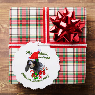 Bluetick Coonhound Christmas Tree Decoration Card