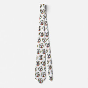 Bluetick Coonhound Christmas Wreath Festive Pup  Tie