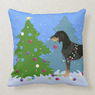 Bluetick Coonhound Decorating Christmas Tree Cushion
