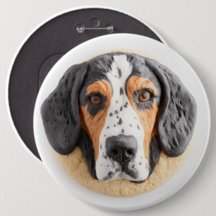 Bluetick Coonhound Dog 3D Inspired 6 Cm Round Badge