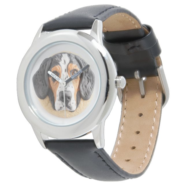 Bluetick Coonhound Dog 3D Inspired Watch (Angled)