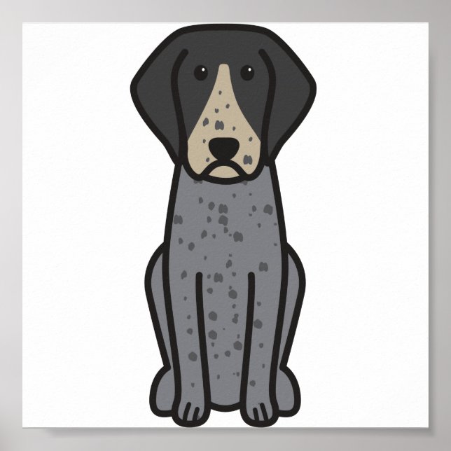 Bluetick Coonhound Dog Cartoon Poster (Front)