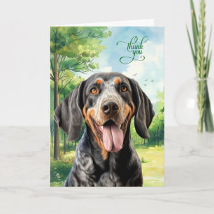 Bluetick Coonhound Dog in a Country Meadow Thank You Card