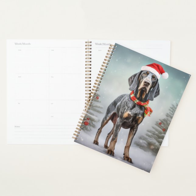Bluetick Coonhound Dog in Snow Christmas  Planner (Display)