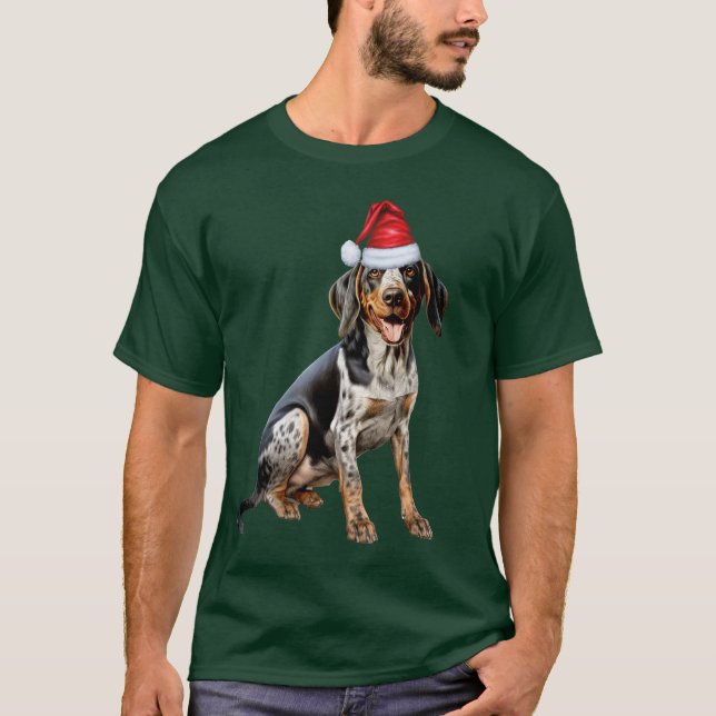 Bluetick Coonhound Dog Lover Funny Christmas T-Shirt (Front)