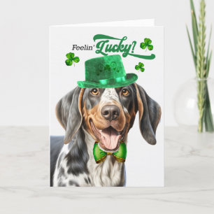 Bluetick Coonhound Dog Lucky St Patrick's Day Holiday Card