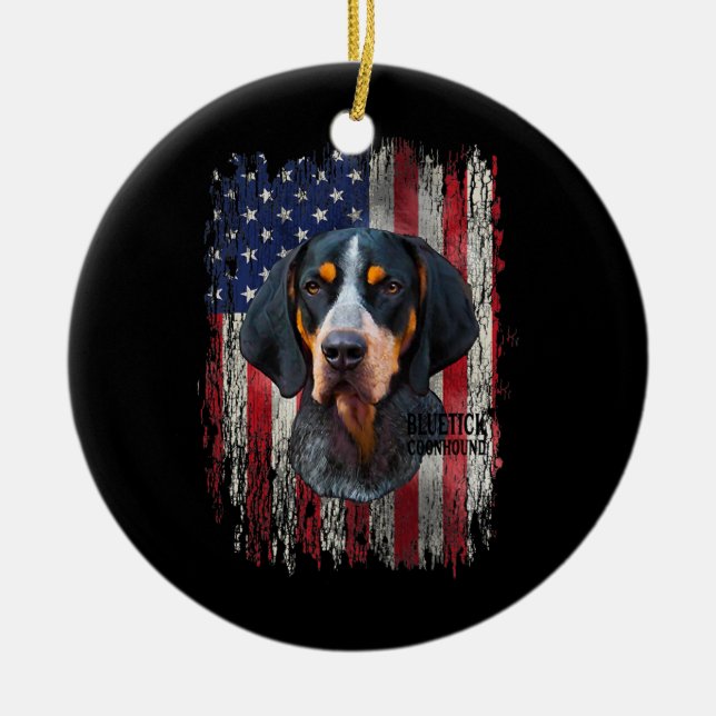 Bluetick Coonhound Dog Owner Mum Dad Love Ceramic Tree Decoration (Front)