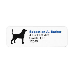 Bluetick Coonhound Dog Silhouette Return Address