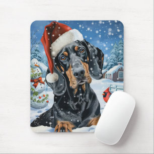 Bluetick Coonhound Dog Winter Wonderland Christmas Mouse Mat