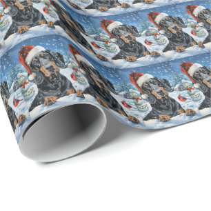 Bluetick Coonhound Dog Winter Wonderland Christmas Wrapping Paper
