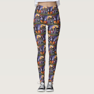 Bluetick Coonhound Dogs Pumpkin Halloween Funny Leggings