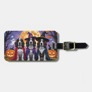 Bluetick Coonhound Dogs Pumpkin Halloween Funny Luggage Tag