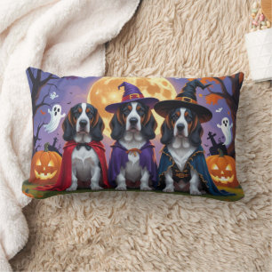 Bluetick Coonhound Dogs Pumpkin Halloween Funny Lumbar Cushion