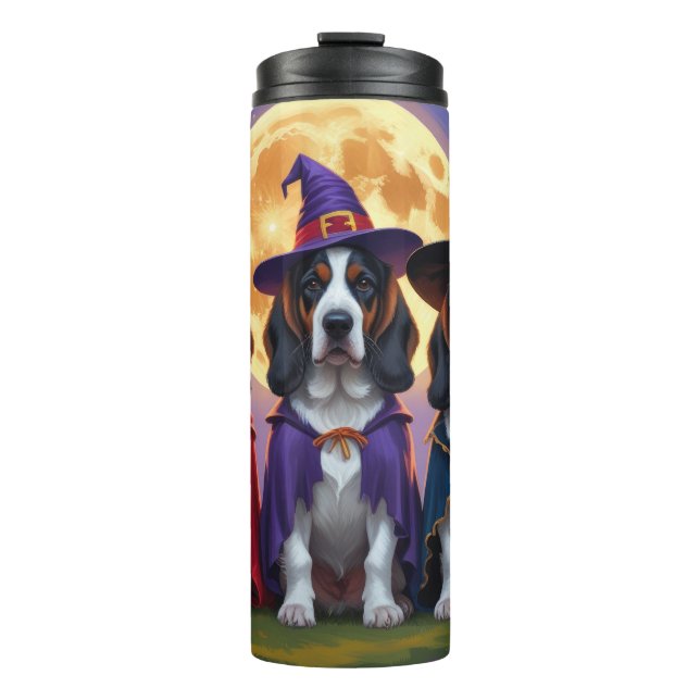 Bluetick Coonhound Dogs Pumpkin Halloween Funny Thermal Tumbler (Front)