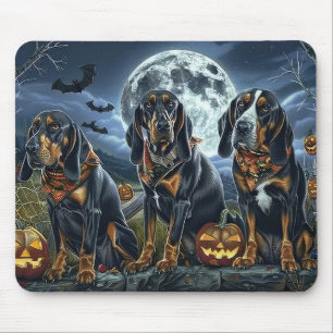 Bluetick Coonhound Halloween Spooky Mouse Mat