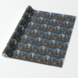 Bluetick Coonhound Halloween Spooky Wrapping Paper