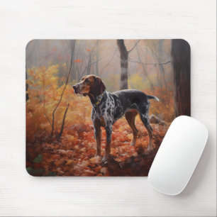 Bluetick Coonhound in Autumn Leaves Fall Inspire Mouse Mat