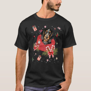 Bluetick Coonhound In Christmas Card Ornament Paja T-Shirt