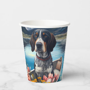 Bluetick Coonhound on a Paddle: A Scenic Adventure Paper Cups
