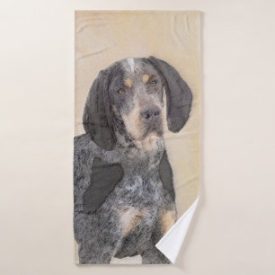Bluetick Coonhound Painting - Cute Original Dog Ar Bath Towel Set