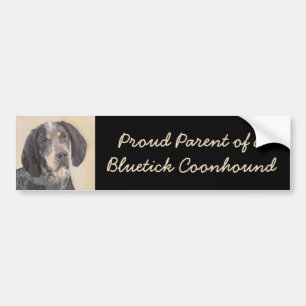 Bluetick Coonhound Painting - Cute Original Dog Ar Bumper Sticker