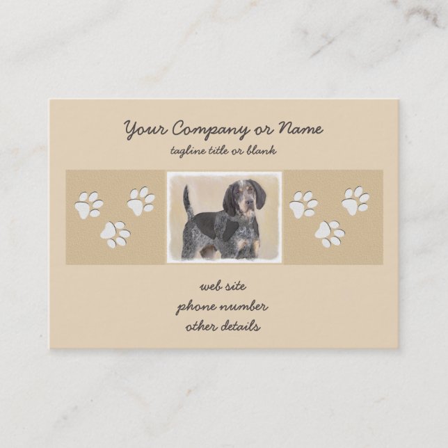 Bluetick Coonhound Painting - Cute Original Dog Ar Business Card (Front)