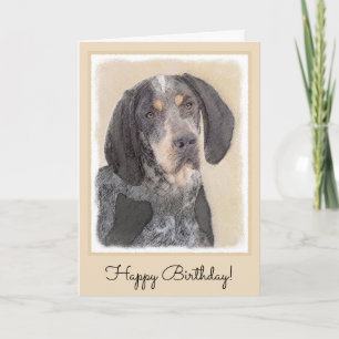 Bluetick Coonhound Painting - Cute Original Dog Ar Card
