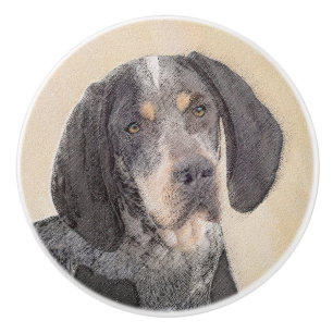 Bluetick Coonhound Painting - Cute Original Dog Ar Ceramic Knob