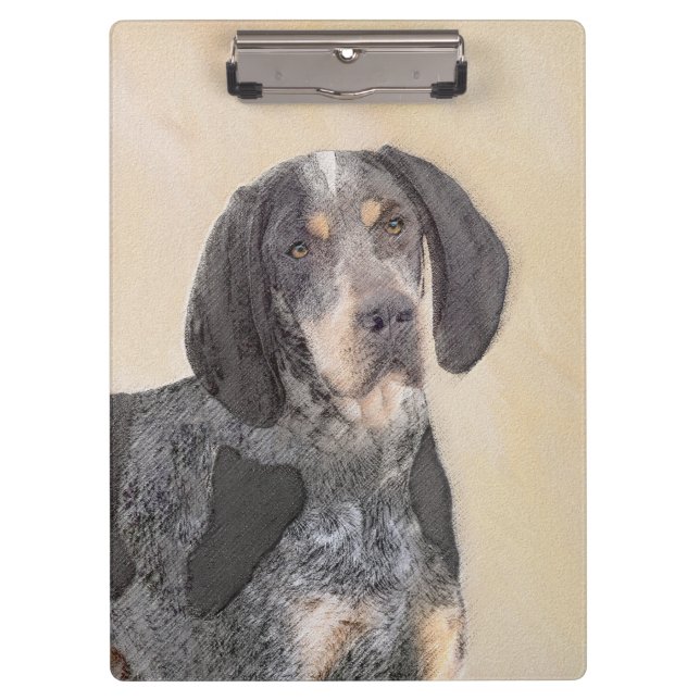 Bluetick Coonhound Painting - Cute Original Dog Ar Clipboard (Front)