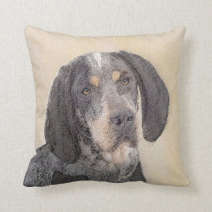 Bluetick Coonhound Painting - Cute Original Dog Ar Cushion